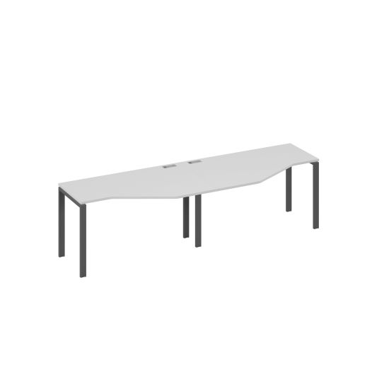 Рабочая станция столы Техно на металлокаркасе UNO (2х140) серый / металлокаркас антрацит