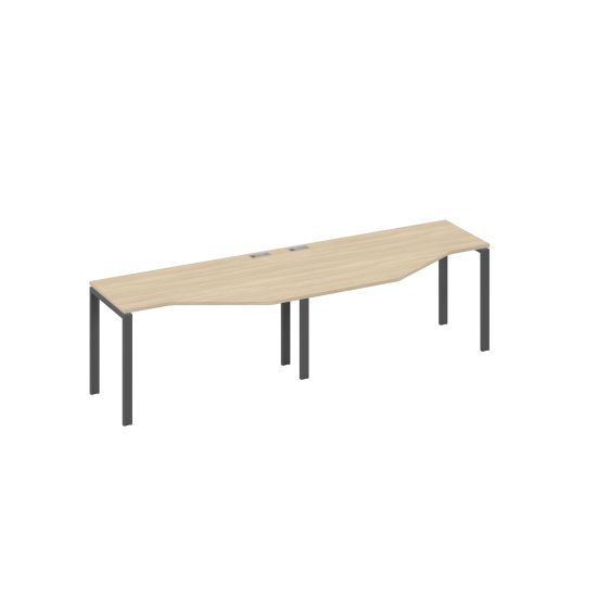 Рабочая станция столы Техно на металлокаркасе UNO (2х140) дуб скандинавский / металлокаркас антрацит