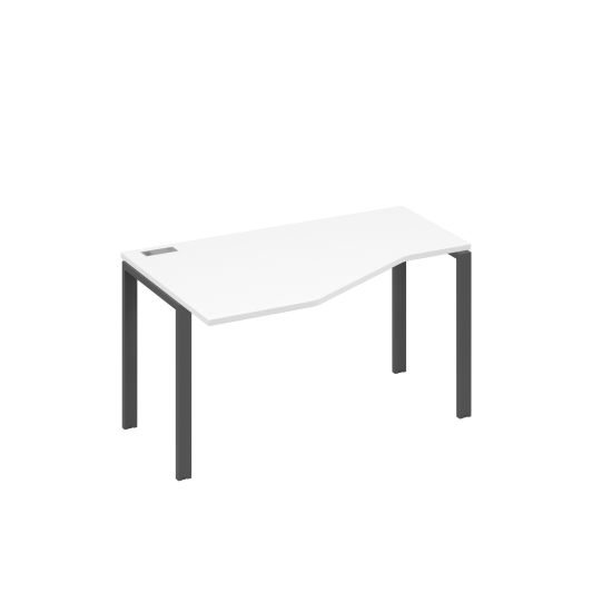 Стол 140х90 эргономичный левый Техно каркас UNO белый премиум / металлокаркас антрацит