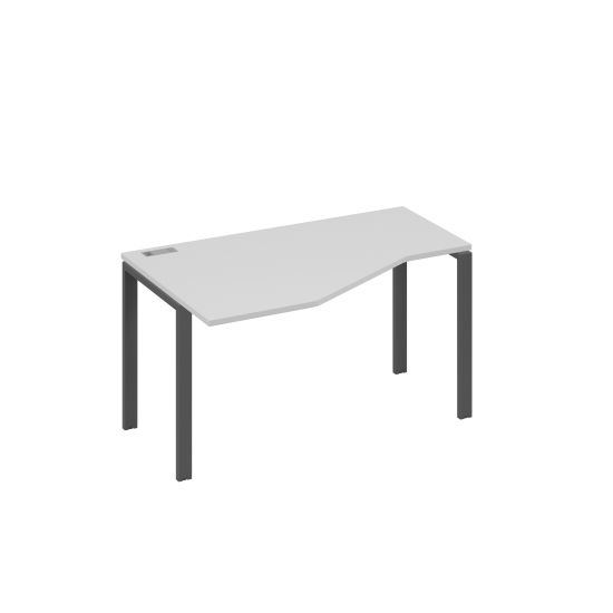 Стол 140х90 эргономичный левый Техно каркас UNO серый / металлокаркас антрацит