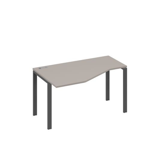 Стол 140х90 эргономичный левый Техно каркас UNO мокко премиум / металлокаркас антрацит