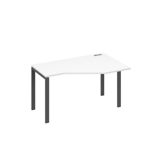 Стол правый эргономичный Техно металлокаркас UNO белый премиум / металлокаркас антрацит