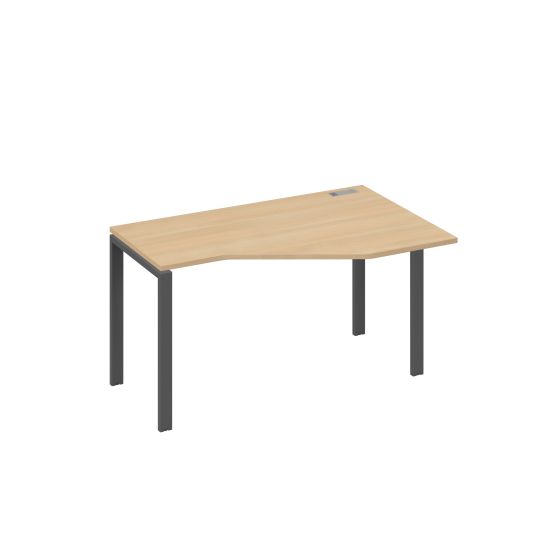 Стол правый эргономичный Техно металлокаркас UNO натуральный дуб / металлокаркас антрацит