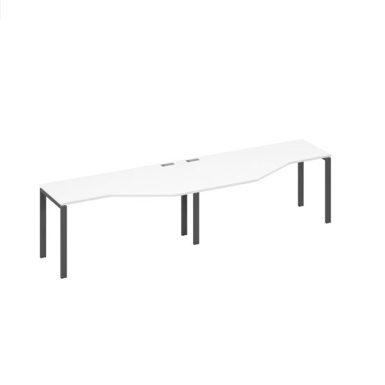 Рабочая станция опоры UNO столы Техно (2х160) белый премиум / металлокаркас антрацит