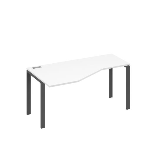 Стол левый Техно эргономичный на металлокаркасе UNO белый премиум / металлокаркас антрацит