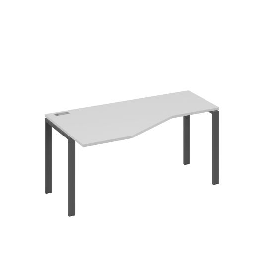 Стол левый Техно эргономичный на металлокаркасе UNO серый / металлокаркас антрацит