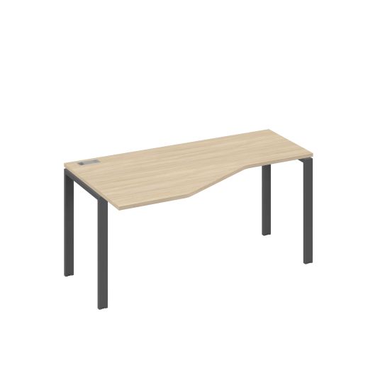 Стол левый Техно эргономичный на металлокаркасе UNO дуб скандинавский / металлокаркас антрацит