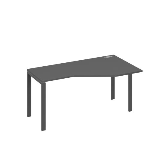 Стол Техно на металлокаркасе UNO эргономичный правый антрацит премиум / металлокаркас антрацит