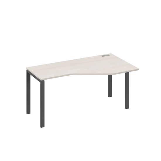 Стол Техно на металлокаркасе UNO эргономичный правый дуб / металлокаркас антрацит
