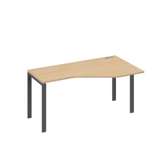Стол Техно на металлокаркасе UNO эргономичный правый натуральный дуб / металлокаркас антрацит