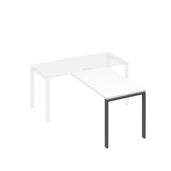 Брифинг-приставка на металлокаркасе UNO белый премиум / металлокаркас антрацит