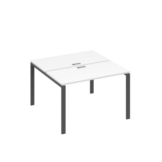 Станция 2х120 рабочая с металлокаркасом UNO белый премиум / металлокаркас антрацит