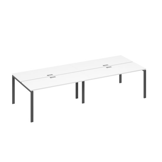 Рабочая станция на металлокаркасе UNO (4х160) белый премиум / металлокаркас антрацит