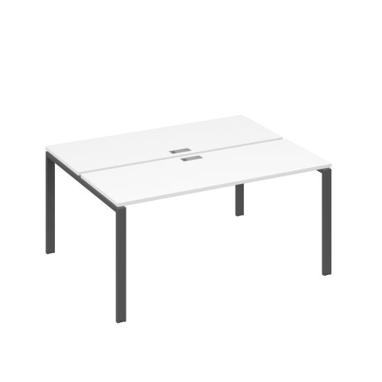 Станция (2х160) рабочая с опорами UNO белый премиум / металлокаркас антрацит