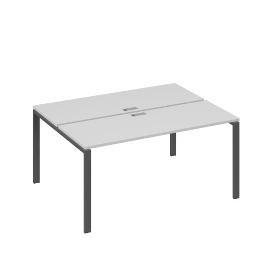 Станция (2х160) рабочая с опорами UNO серый / металлокаркас антрацит