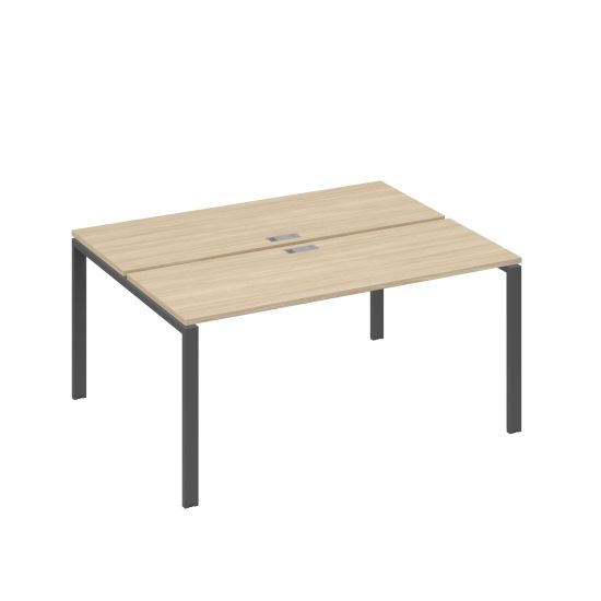 Станция (2х160) рабочая с опорами UNO дуб скандинавский / металлокаркас антрацит