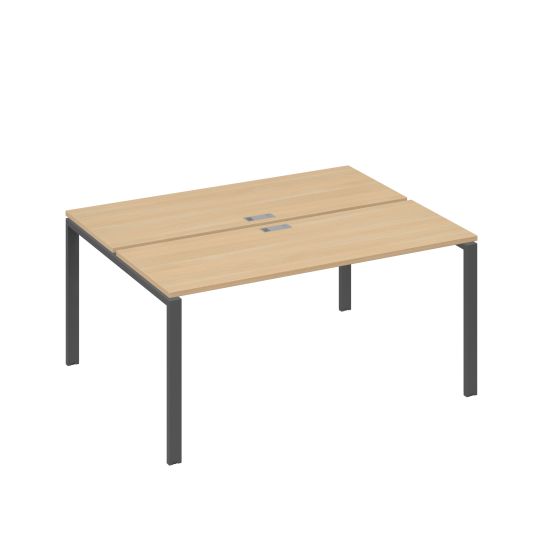 Станция (2х160) рабочая с опорами UNO натуральный дуб / металлокаркас антрацит