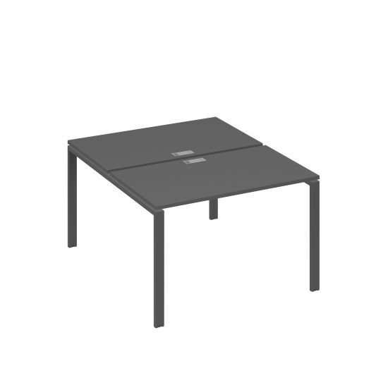 Рабочая станция на металлокаркасе UNO (2х120) антрацит премиум / металлокаркас антрацит