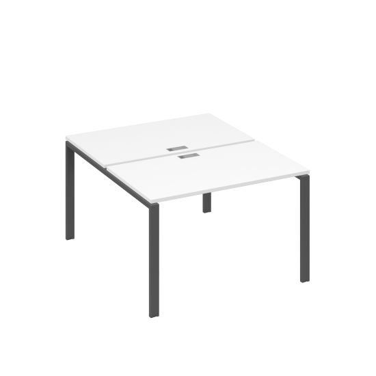 Рабочая станция на металлокаркасе UNO (2х120) белый премиум / металлокаркас антрацит