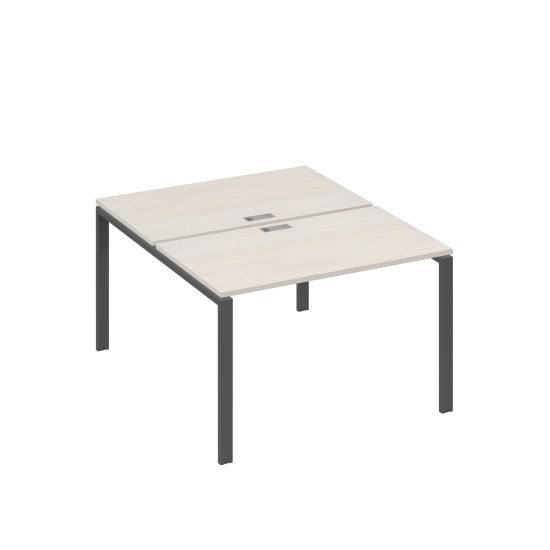 Рабочая станция на металлокаркасе UNO (2х120) дуб / металлокаркас антрацит