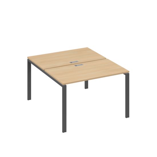 Рабочая станция на металлокаркасе UNO (2х120) натуральный дуб / металлокаркас антрацит