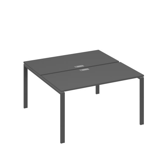 Рабочая станция на металлокаркасе UNO (2х140) антрацит премиум / металлокаркас антрацит