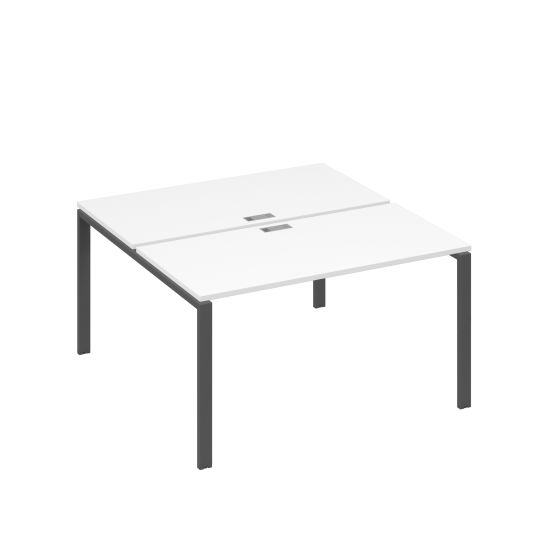 Рабочая станция на металлокаркасе UNO (2х140) белый премиум / металлокаркас антрацит