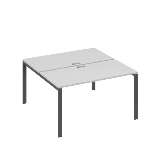 Рабочая станция на металлокаркасе UNO (2х140) серый / металлокаркас антрацит