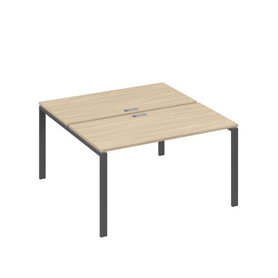 Рабочая станция на металлокаркасе UNO (2х140) дуб скандинавский / металлокаркас антрацит