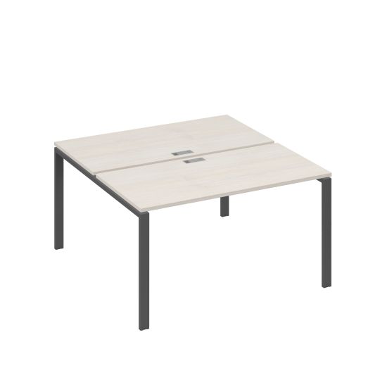 Рабочая станция на металлокаркасе UNO (2х140) дуб / металлокаркас антрацит