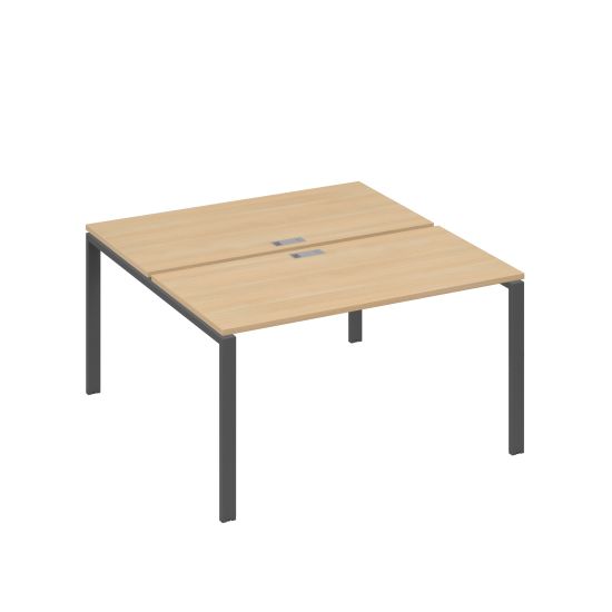 Рабочая станция на металлокаркасе UNO (2х140) натуральный дуб / металлокаркас антрацит