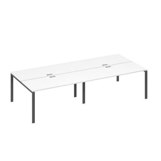 Рабочая станция на металлокаркасе UNO (4х160) белый премиум / металлокаркас антрацит
