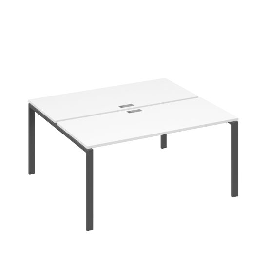 Рабочая станция на металлокаркасе UNO (2х160) белый премиум / металлокаркас антрацит