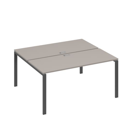 Рабочая станция на металлокаркасе UNO (2х160) мокко премиум / металлокаркас антрацит