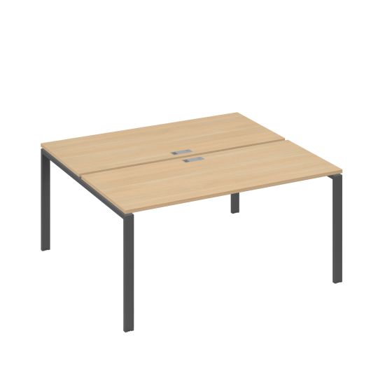 Рабочая станция на металлокаркасе UNO (2х160) натуральный дуб / металлокаркас антрацит