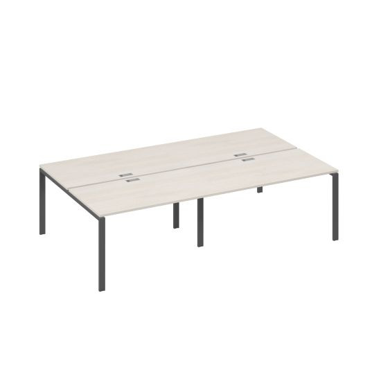 Станция на металлокаркасе UNO столы 4х140 дуб / металлокаркас антрацит