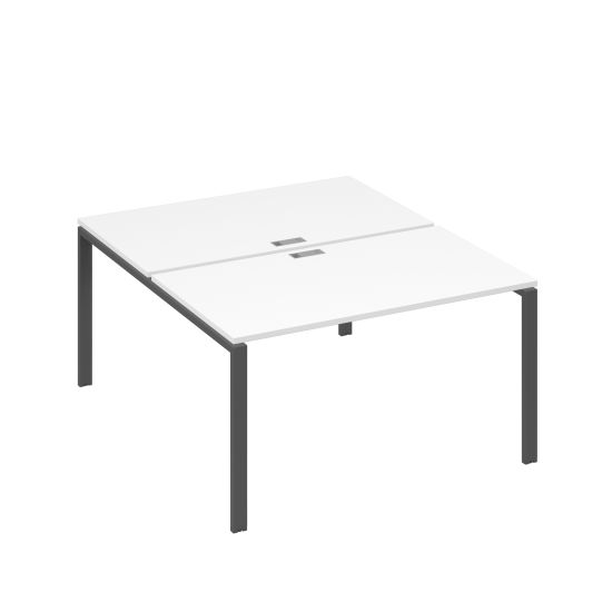 Станция рабочая на металлокаркасе UNO 2х140 белый премиум / металлокаркас антрацит