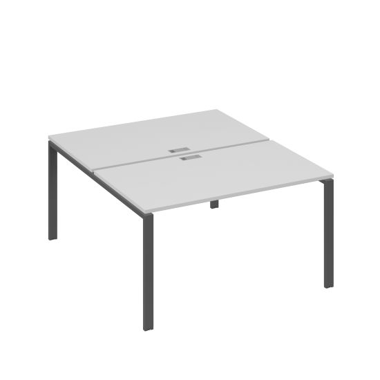 Станция рабочая на металлокаркасе UNO 2х140 серый / металлокаркас антрацит