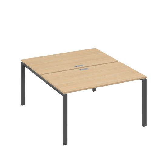 Станция рабочая на металлокаркасе UNO 2х140 натуральный дуб / металлокаркас антрацит