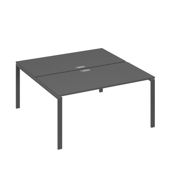 Рабочая станция опоры UNO столы 2х160 антрацит премиум / металлокаркас антрацит