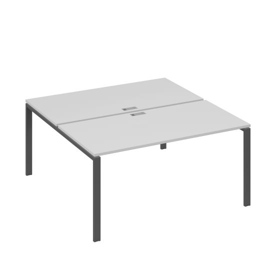 Рабочая станция опоры UNO столы 2х160 серый / металлокаркас антрацит