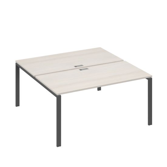 Рабочая станция опоры UNO столы 2х160 дуб / металлокаркас антрацит