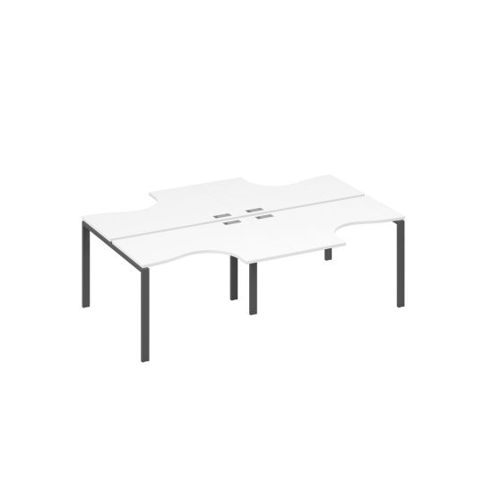Рабочая станция UNO столы (4х120) Классика белый премиум / металлокаркас антрацит