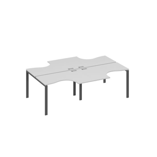 Рабочая станция UNO столы (4х120) Классика серый / металлокаркас антрацит