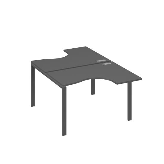 Рабочая станция опоры UNO столы (2х120) Классика антрацит премиум / металлокаркас антрацит