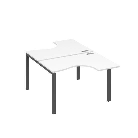 Рабочая станция опоры UNO столы (2х120) Классика белый премиум / металлокаркас антрацит