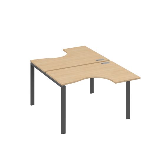 Рабочая станция опоры UNO столы (2х120) Классика натуральный дуб / металлокаркас антрацит