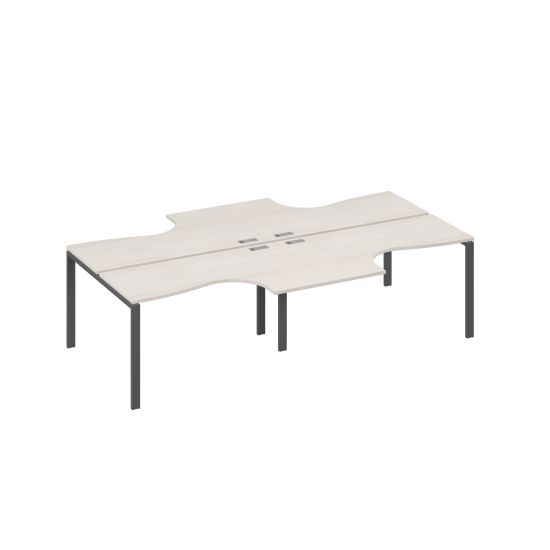 Рабочая станция столы эргономичные (4х140) Классика каркас UNO дуб / металлокаркас антрацит