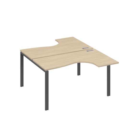 Рабочая станция (2х140) опоры UNO столы Классика дуб скандинавский / металлокаркас антрацит