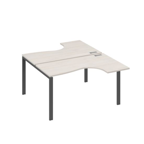 Рабочая станция (2х140) опоры UNO столы Классика дуб / металлокаркас антрацит